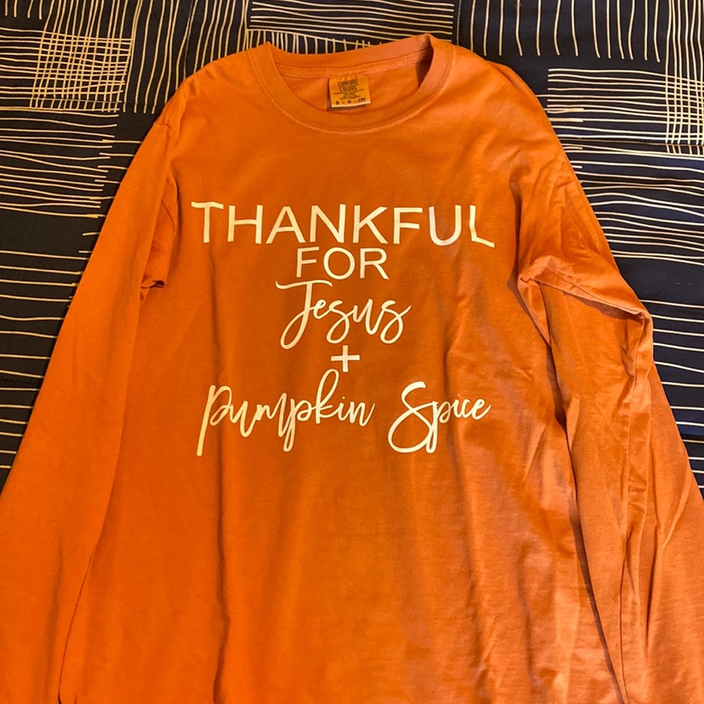 Comfort colors Thankful for Jesus and Pumpkin spice